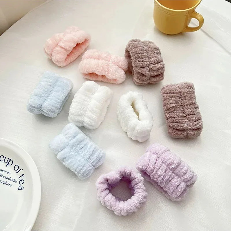 Spa Headband & Wrist Wash Set - Soft absorbent Skincare Accessories