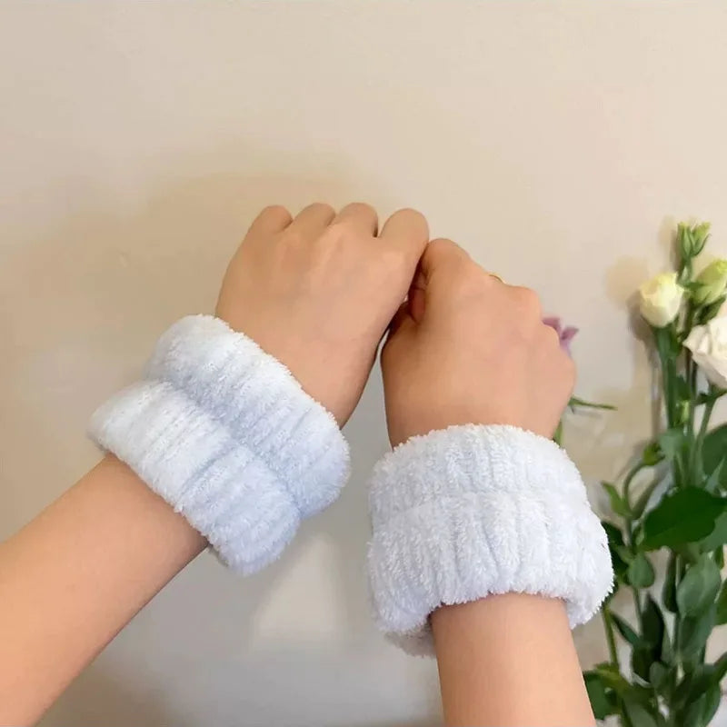 Spa Headband & Wrist Wash Set - Soft absorbent Skincare Accessories