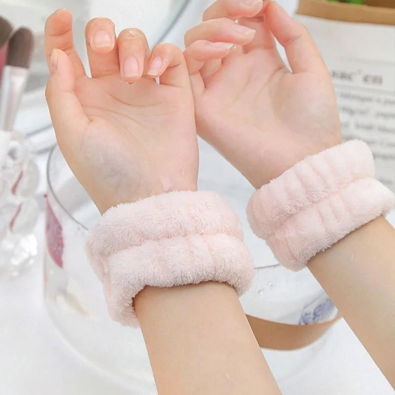 Spa Headband & Wrist Wash Set - Soft absorbent Skincare Accessories