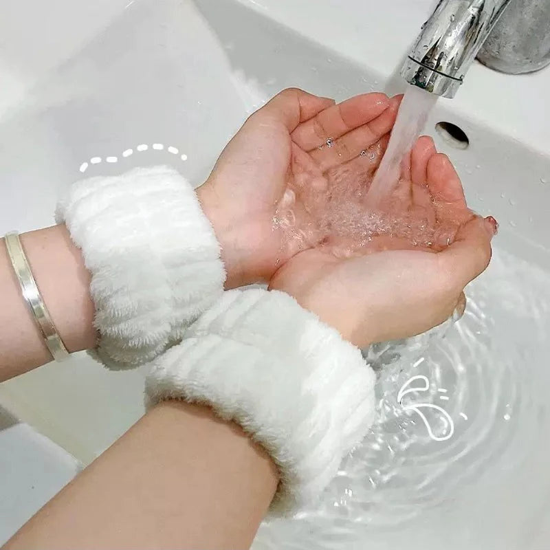 Spa Headband & Wrist Wash Set - Soft absorbent Skincare Accessories